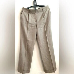 Escada dress pants Women’s cream strip wide leg wool/silk M Career Workwear